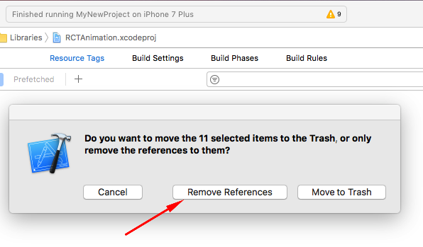 Hit "Remove References"